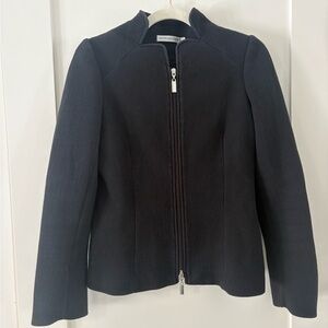 JACQUELINE CONOIR | Black Women's zip up Jacket blazer suit jacket size 4